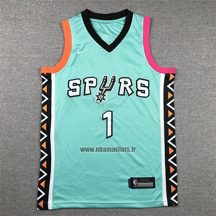 Maillot Enfant San Antonio Spurs Victor Wembanyama NO 1 Ville 2022-23 Vert